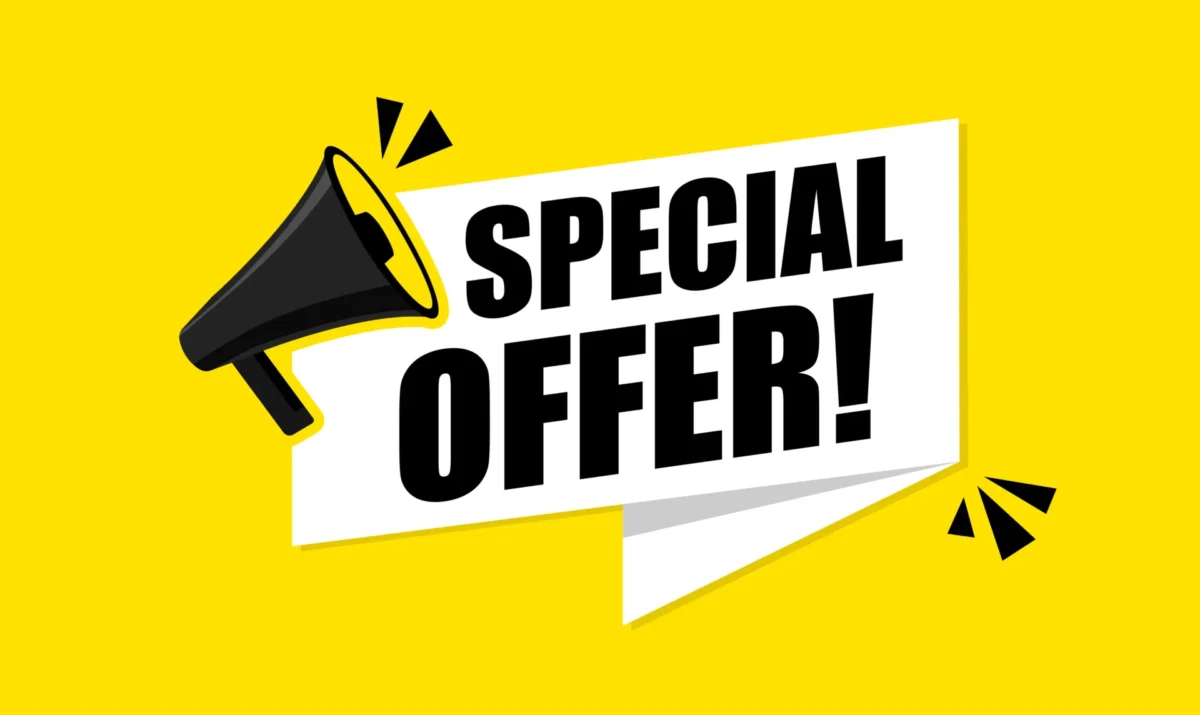 Megafon i napis Special Offer promujące ofertę na aparaty USG