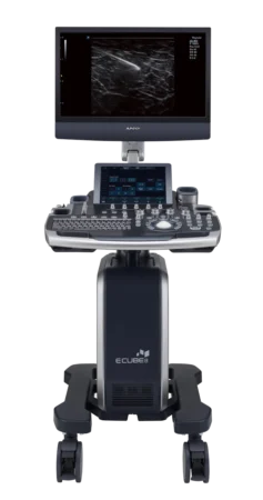 Stacjonarny aparat USG Alpinion E-CUBE 8 Diamond z monitorem i głowicami
